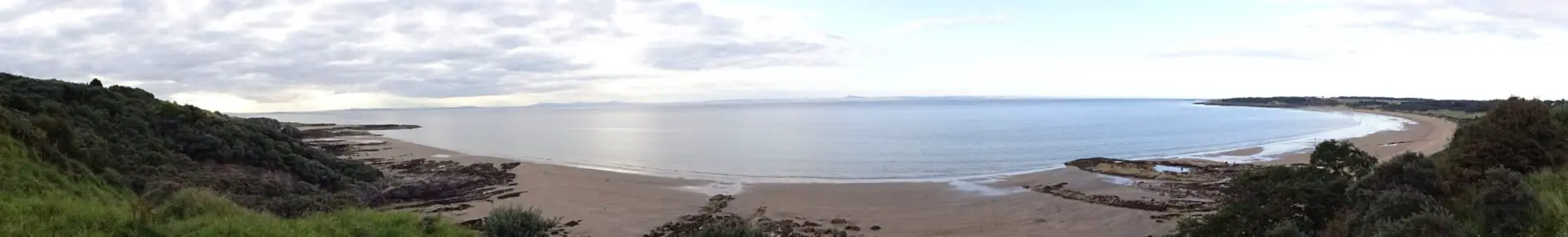 panorama of gullane beach scotland
