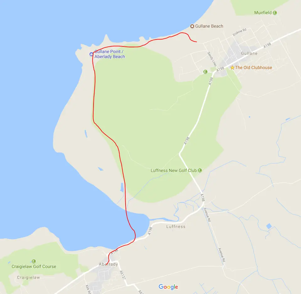 coastal walk gullane to aberlady map