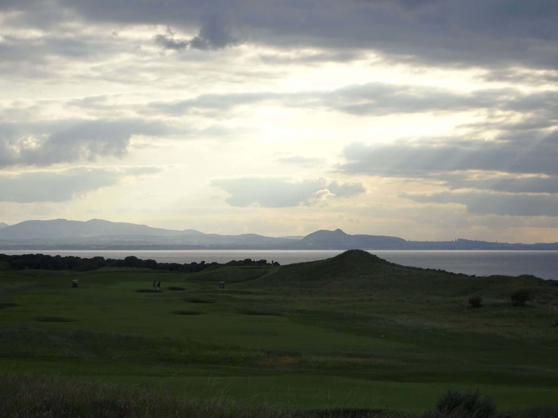 view of edinburgh from gullane to aberlady coastal walk