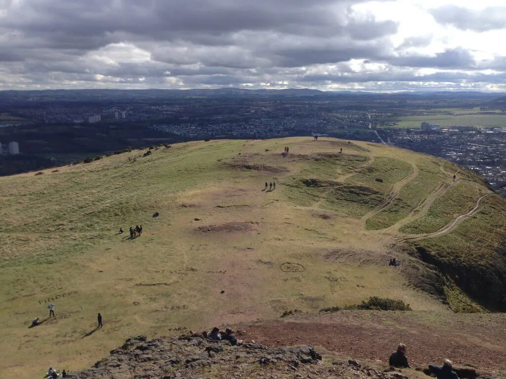 view of the top of arthurs seat edinburgh