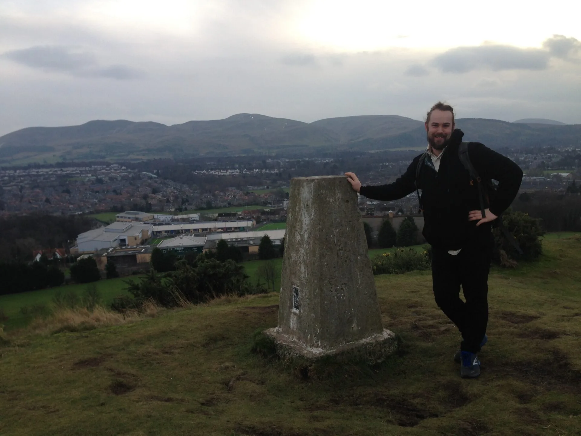 fiachra at the summit of craiglockhart hill in edinburgh