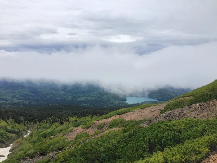 Lake Onneto viewed from the hiking trail on Mount Meakan, Hokkaido