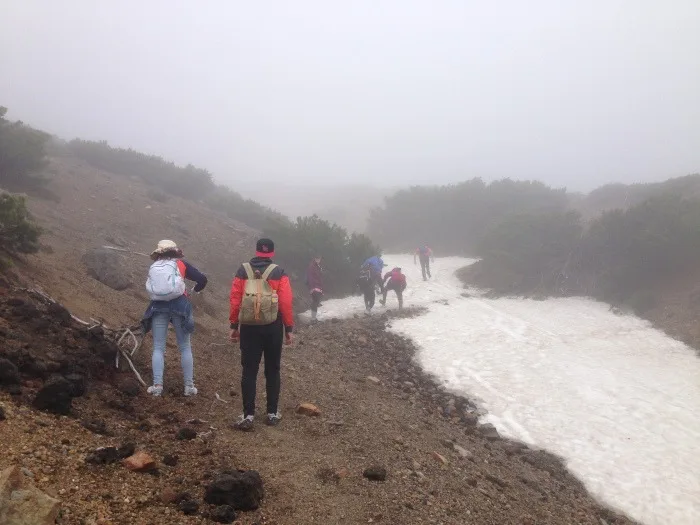 snow and mist on mount meakan dake hokkaido