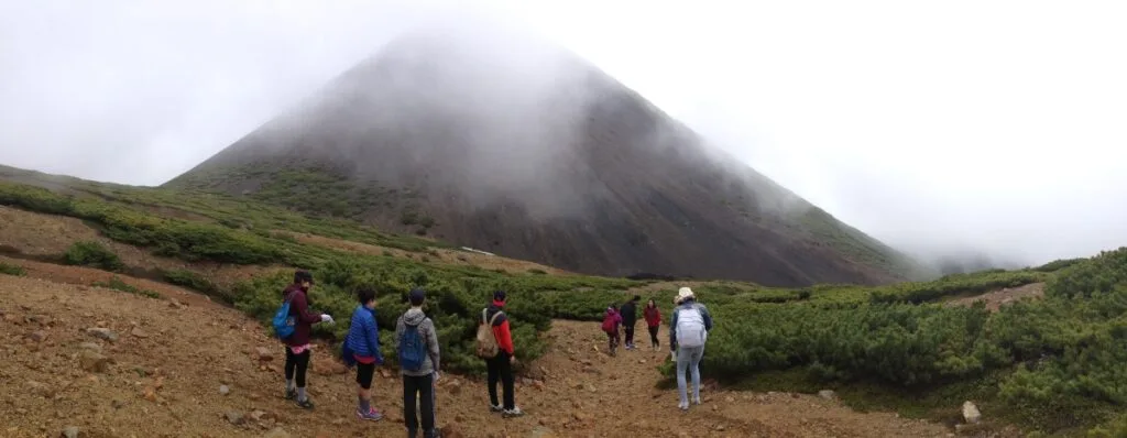akan fuji visible from mount meakan hokkaido japan