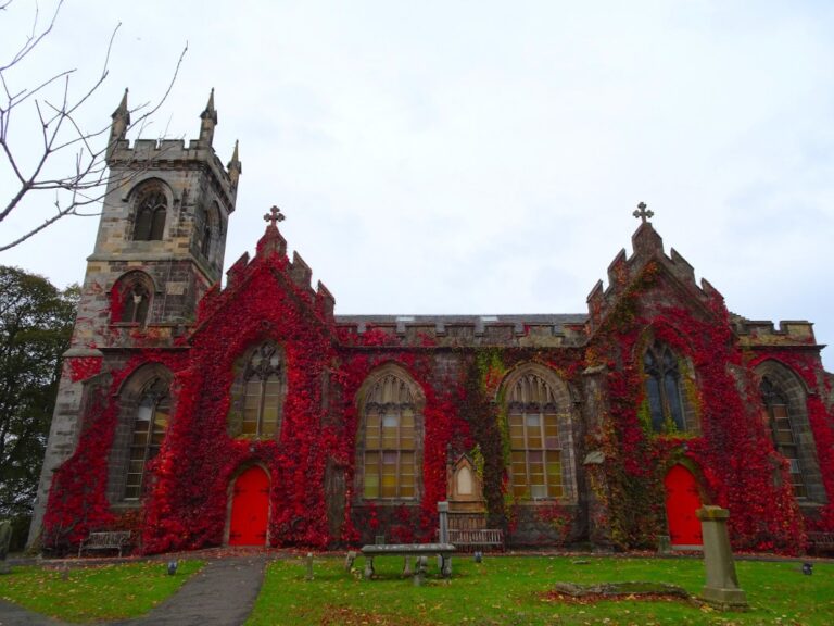 liberton kirk edinburgh autumn red ivy