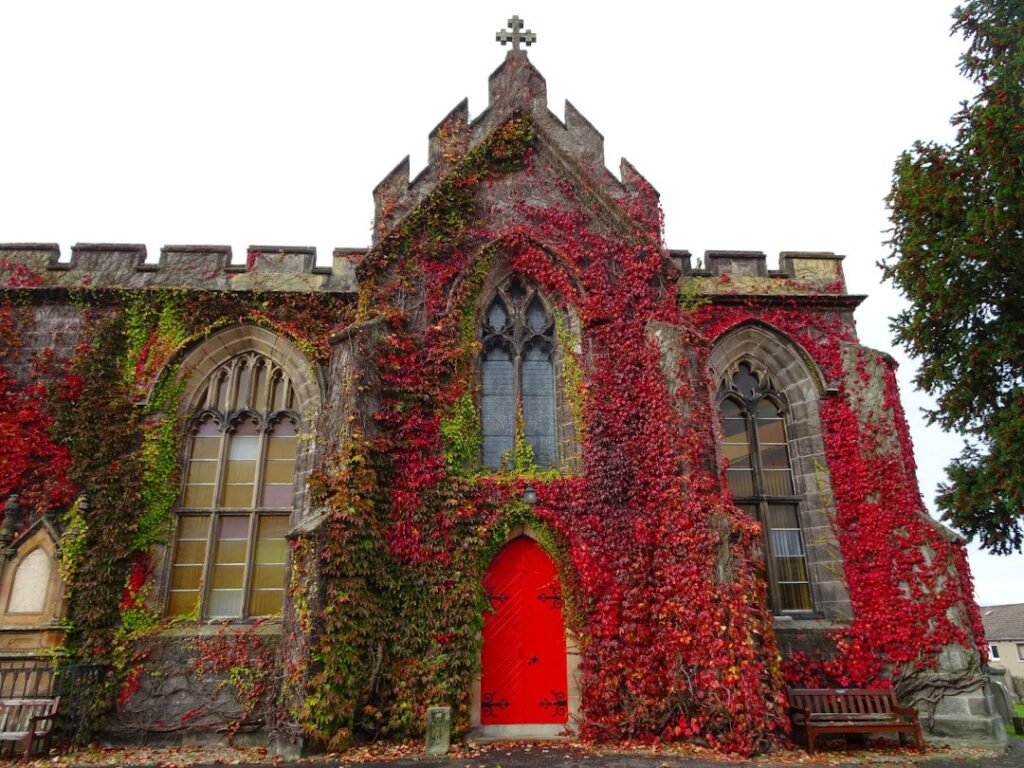 liberton kirk edinburgh autumn red ivy