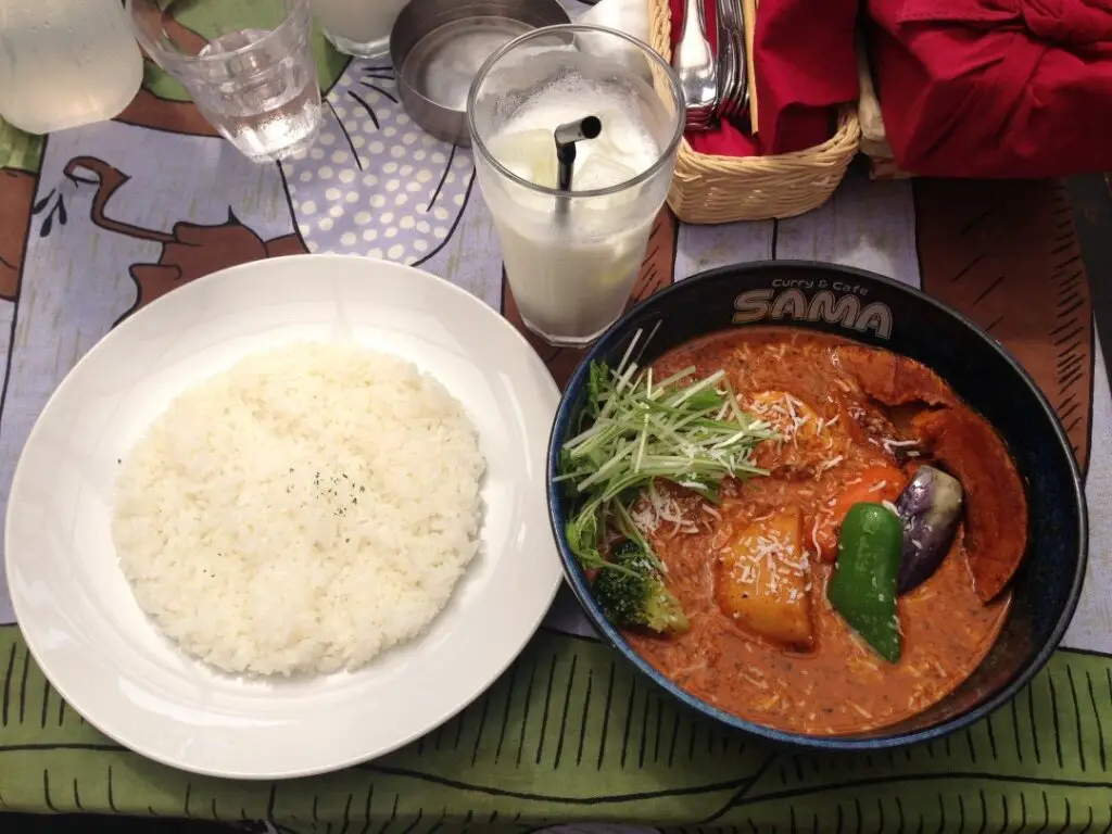 sama soup curry steamed rice lassi sapporo famous local food hokkaido