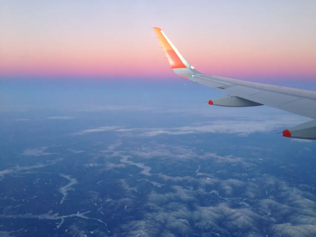 sunrise airplane view flight