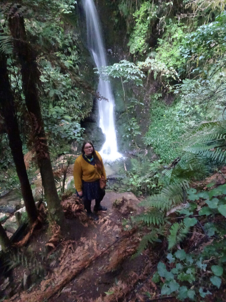 lauren at mclaren falls park waterfall track free glowworms walk north island