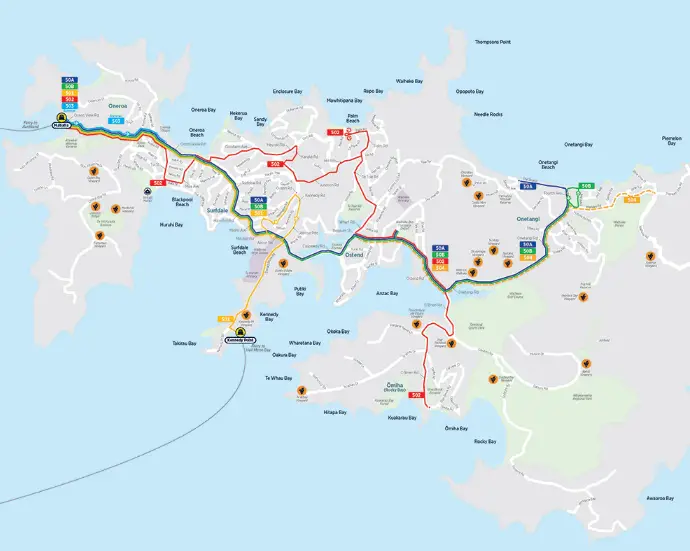 waiheke island bus network map