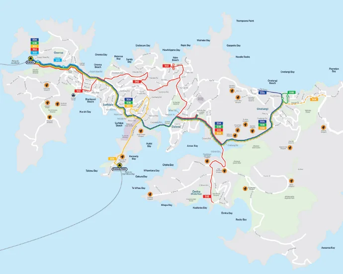 waiheke island bus network map