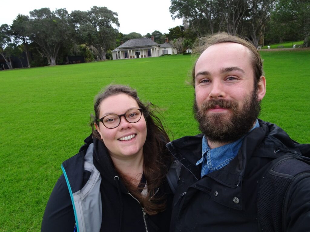 lauren and fiachra at waitangi treaty grounds in northland new zealand