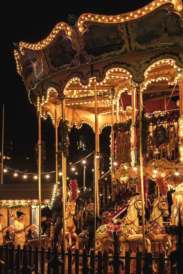 edinburgh christmas market fun fair carousel