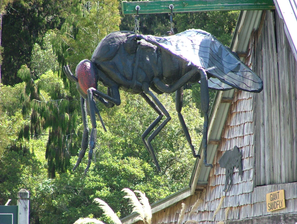 giant sandly sculpture at the bushmans centre in pukekura west coast south island