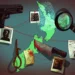 illustration by fiachra hackett of new zealand true crime - image shows map of new zealand with various crime theme objects including a fingerprint, magnifying glass, knife with blood, a gun, a noose, polaroid style photograph, newspaper article and red string connecting the objects