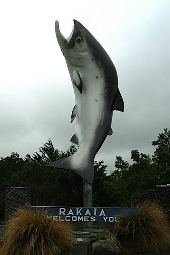 rakaia giant salmon sculpture - big things south island new zealand