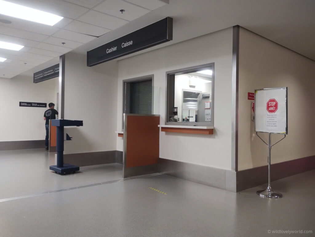 the immigration desk e in calgary international airport where we got our international experience canada work permits for our iec arrival experience
