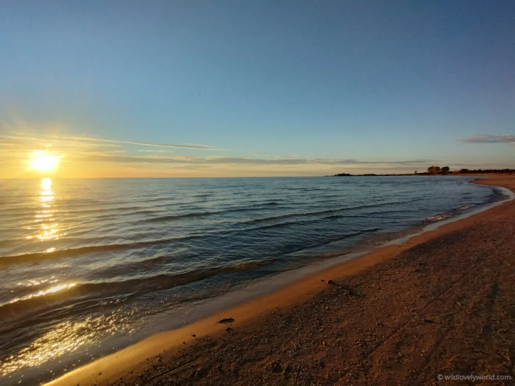 sunset at saugeen beach in ontario canada