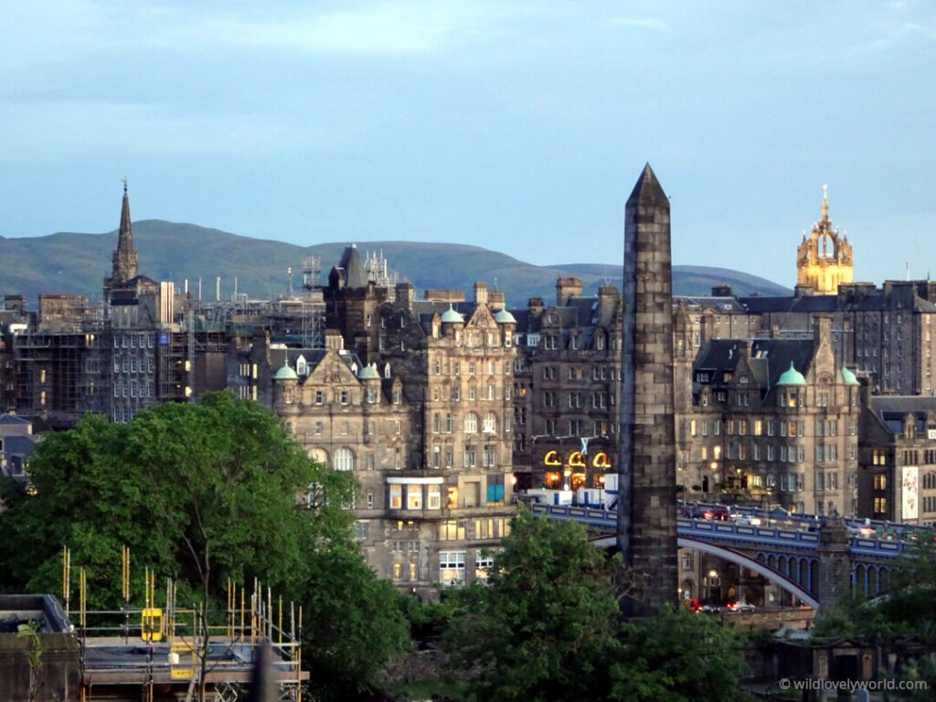 view of edinburgh old town from calton hill scotland