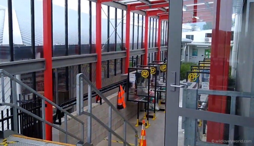 kiwifruit packhouse entrance area where employees had to wash hands and put on hair nets before entering the food production area