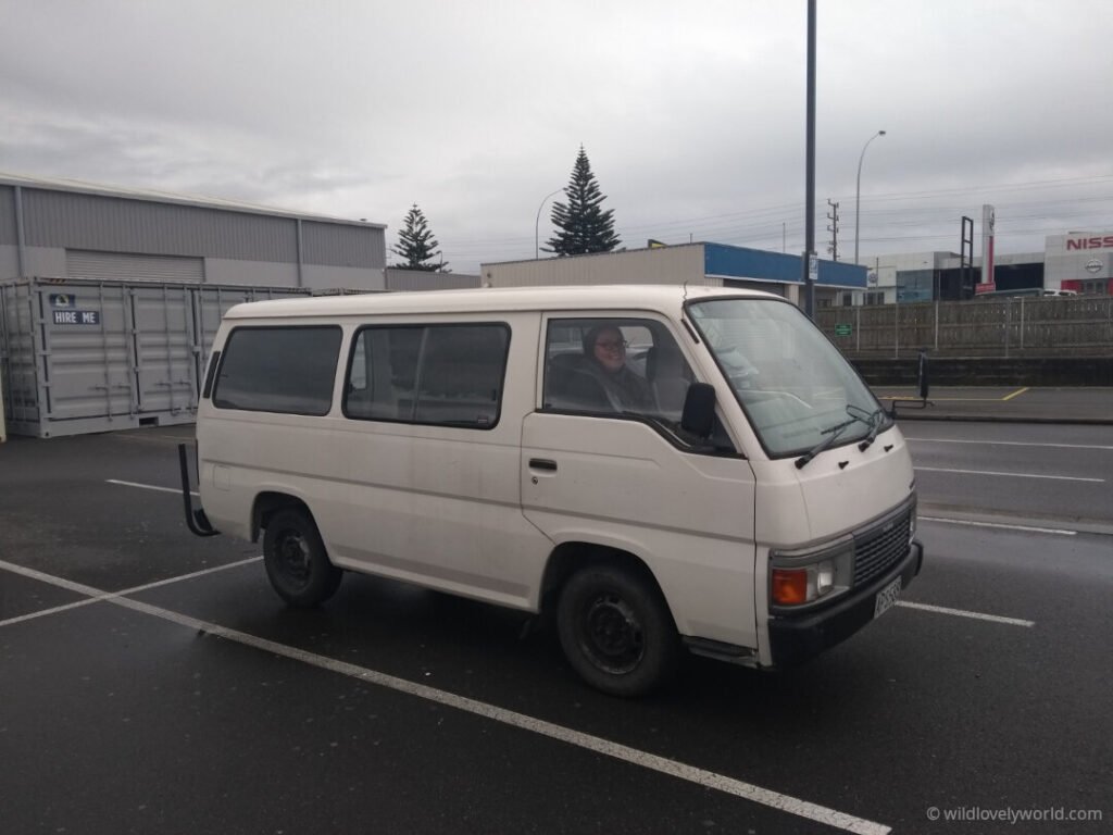 lauren inside nissan caravan campervan new zealand
