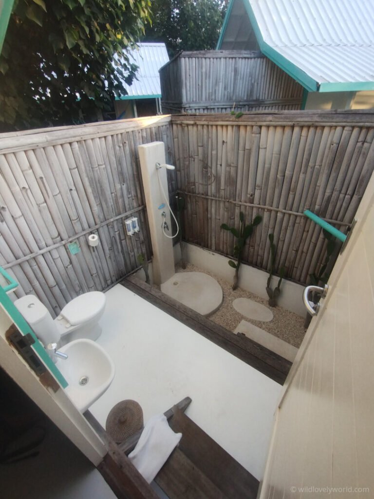 outdoor private bathroom of sweet room le pirate gili meno lombok indonesia