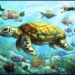 illustration by fiachra hackett snorkelling to see turtles and coral gili meno islands indonesia